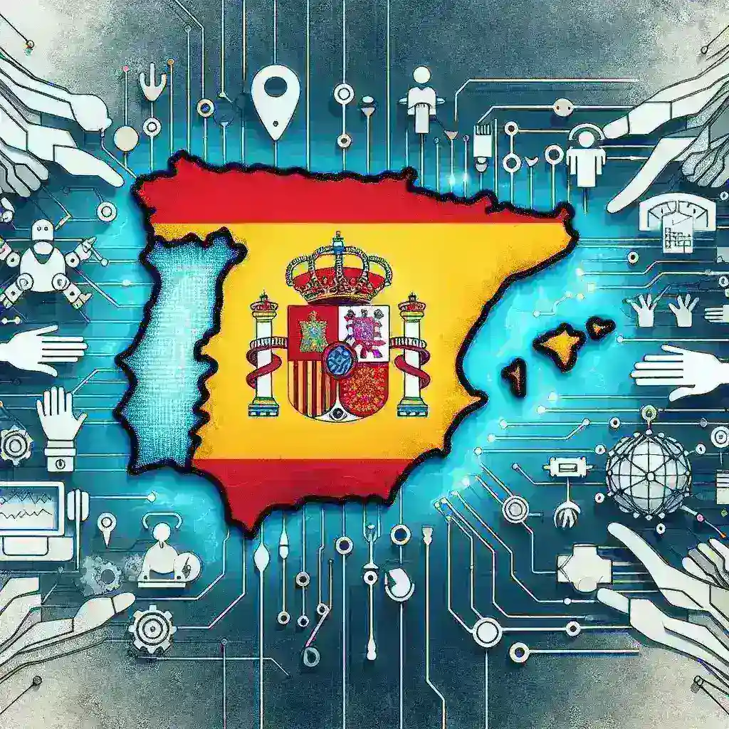 "Imagen de un evento sobre IA solidaria en España, destacando iniciativas de cooperación internacional para el uso ético de la inteligencia artificial."